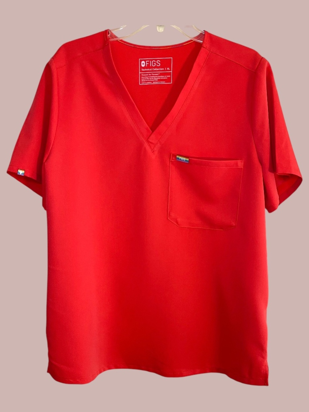 Figs Hibiscus Pride (#4104) Catarina Scrub Top Size XL